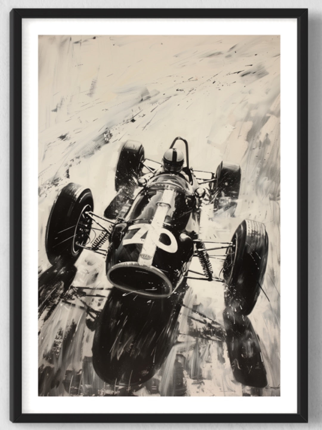 Vintage Racecar - B&W